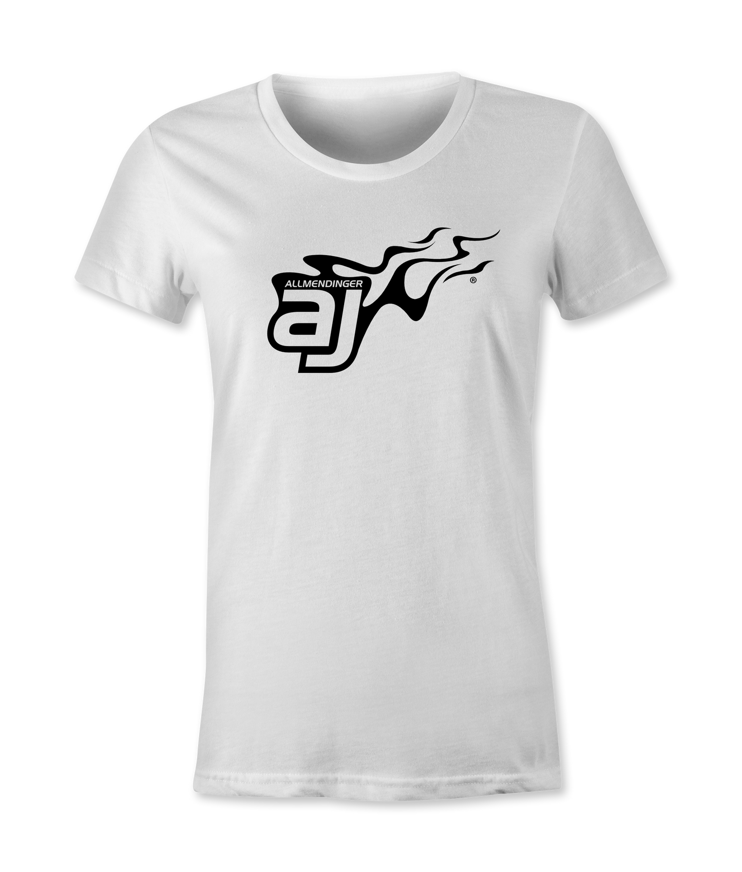 AJ Allmendinger - Women's Basic Tee Black Flame Logo