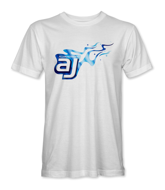 AJ Allmendinger - Basic Tee Blue Flame Logo