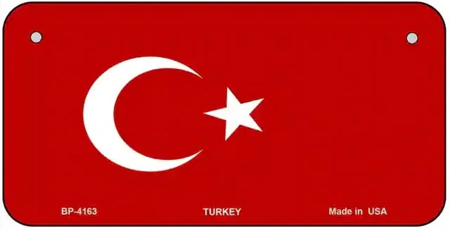 Turkish Flag Bicycle License Plate
