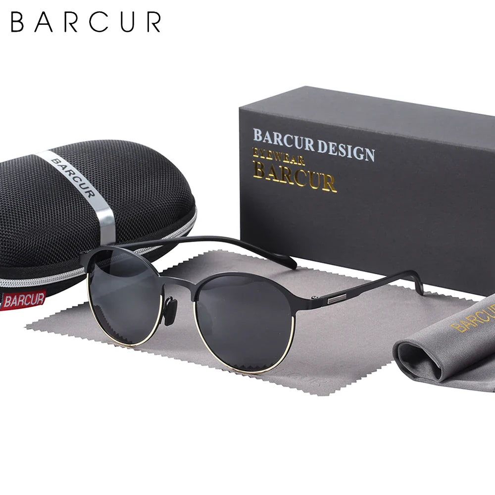 BARCUR Trendy Sunglasses Women’s Polarized Round Frame – Timeless Fashionable Sun Glasses for Driving Casual Wear – UV400 Protection Anti-Reflective Lenses