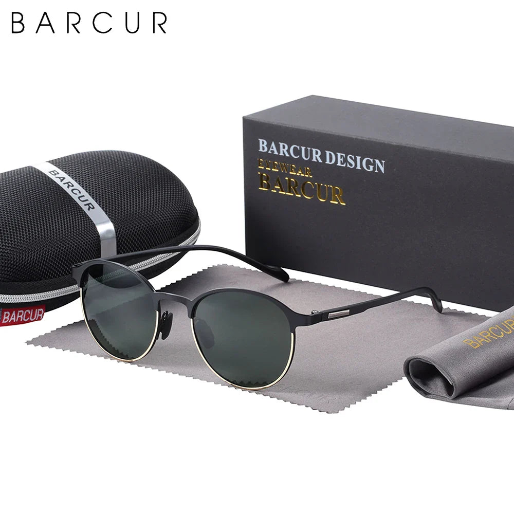 BARCUR Trendy Sunglasses Women’s Polarized Round Frame – Timeless Fashionable Sun Glasses for Driving Casual Wear – UV400 Protection Anti-Reflective Lenses