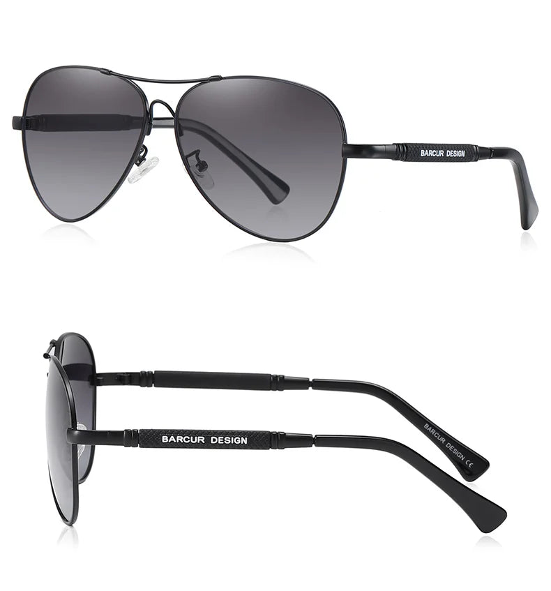 BARCUR Polarized Pilot Sunglasses for Men – Stylish Anti Blue Light UV400 Protection Gradient Mirror Lens Stainless Steel Trendy Frame – Fashion Aviator Sun Glasses for Men Ideal for Driving Travel Summer & Outdoor Activities