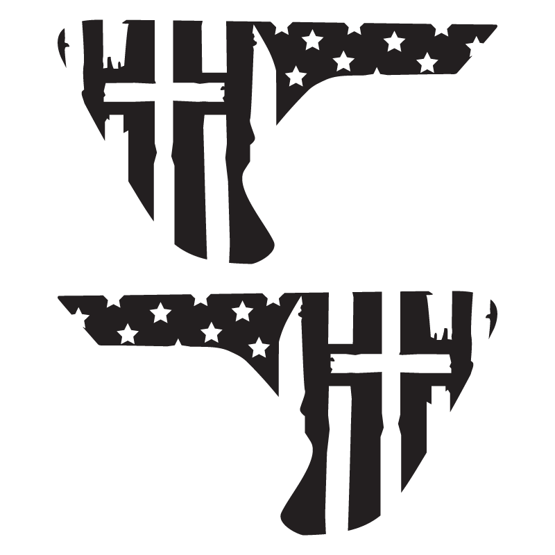 One Nation Cross Vent Decals. Cross with Flag