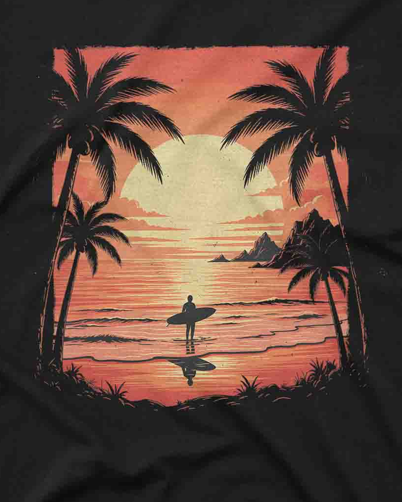 Retro Sunset Surf Tee