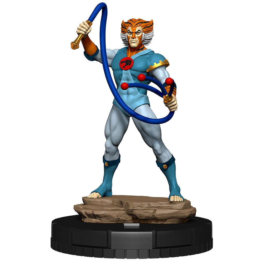 Statue of a character with blue outfit and orange head on a transparent background