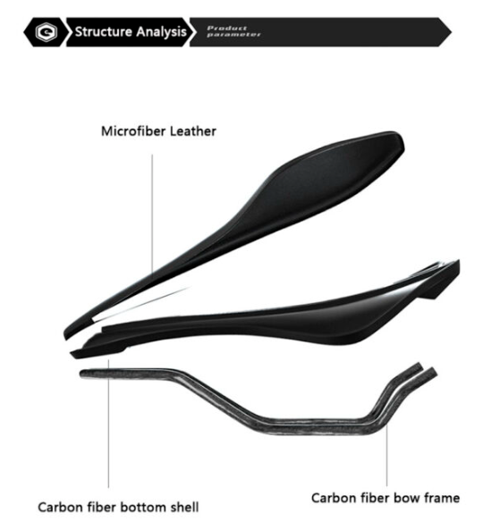 Structure Analysis Carbon Fiber Bike Saddle Shock Absorbing Seats