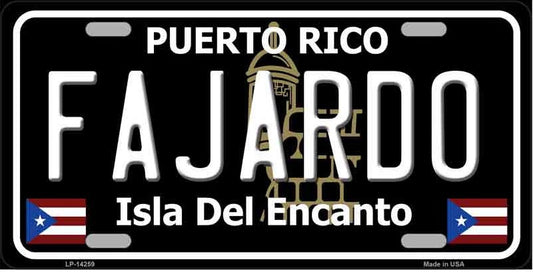 Fajardo Puerto Rico Black Novelty License Plate