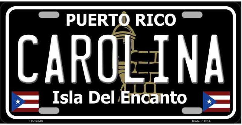 Carolina Puerto Rico Black Novelty License Plate