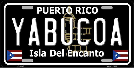 Yabucoa Puerto Rico Black License Plate