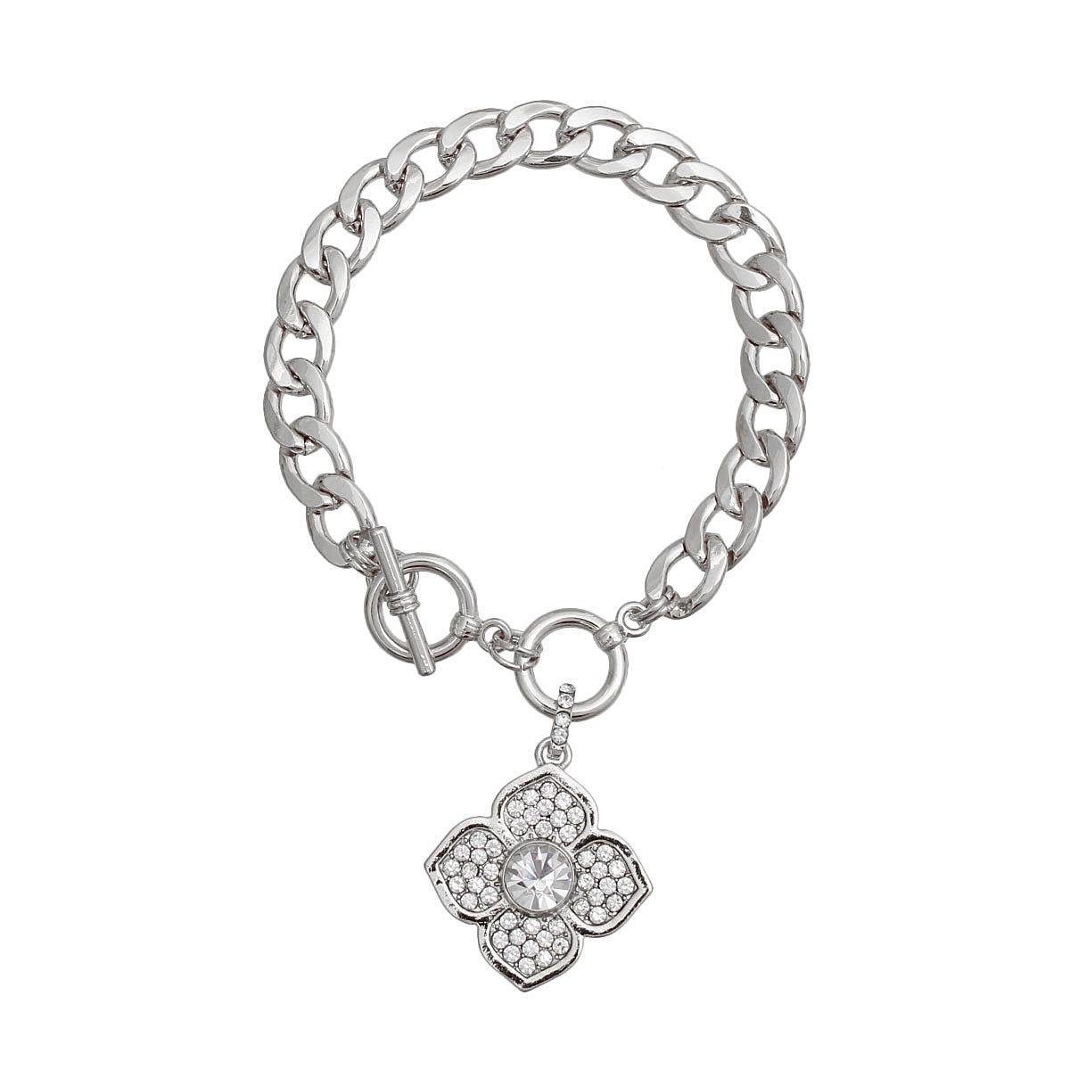 Silver Shine: Flower Bracelet