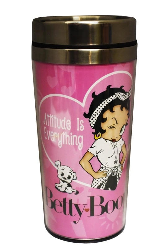 Betty Boop 'Attitude Is Everything' Pink Travel Mug