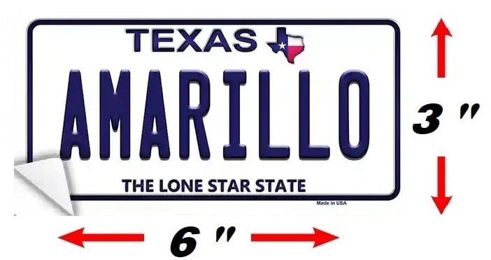 Size Amarillo Texas Novelty Sticker Decal