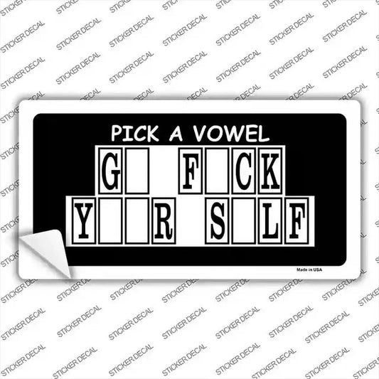 Pick A Vowel Bumper Sticker