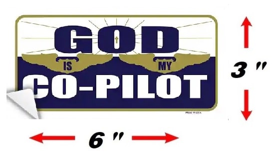 Size God Is My Co-Pilot Novelty Sticker Decal