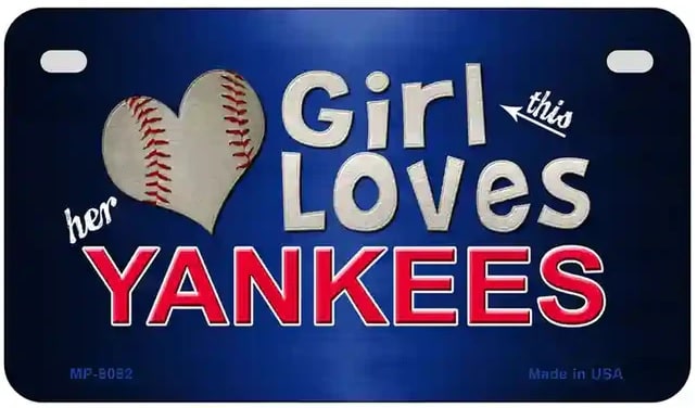 This Girl Loves Her Yankees Souvenir Novelty Motorcycle Plate