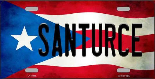 Santurce Puerto Rico Flag Metal License Plate Style Sign