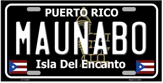 Maunabo Puerto Rico Black Novelty License Plate Style Sign