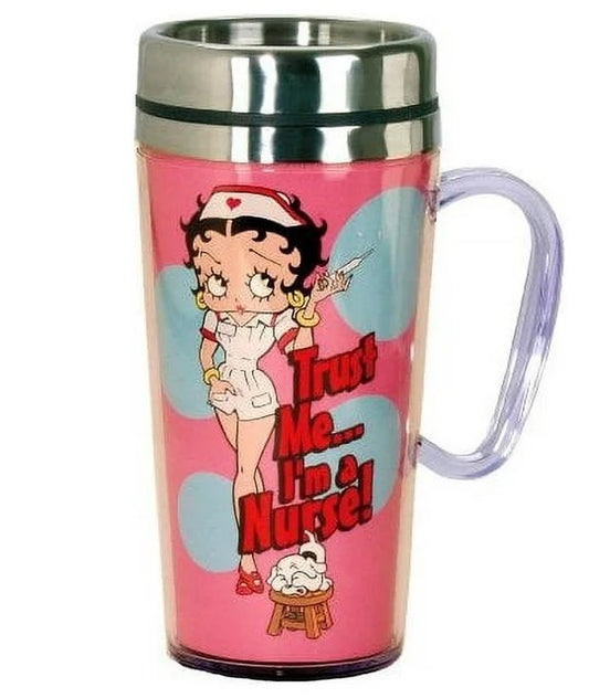 Betty Boop Travel Mug 'Trust Me I'm a Nurse' Hot or Cold Beverages