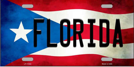Florida Puerto Rico Flag Novelty License Plate