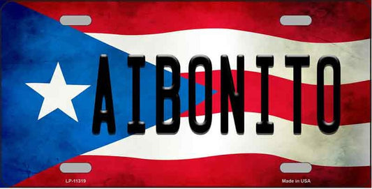 Aibonito Puerto Rico Flag Metal Novelty License Plate