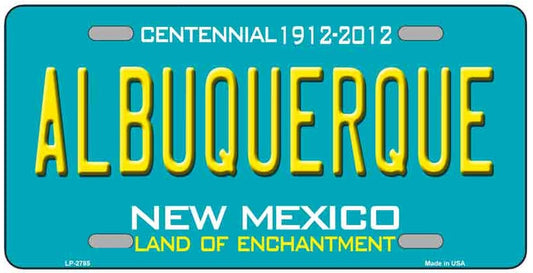 Albuquerque New Mexico Teal Novelty Metal License Plate