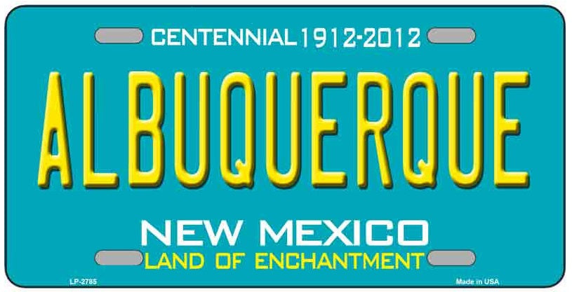 Albuquerque New Mexico Teal Novelty Metal License Plate