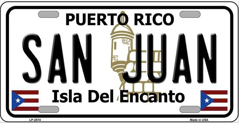 San Juan Puerto Rico Metal Novelty License Plate