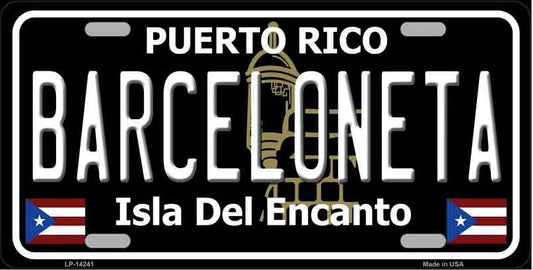 Barceloneta Puerto Rico Black License Plate Style Sign
