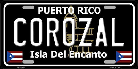 Corozal Puerto Rico Black Novelty License Plate
