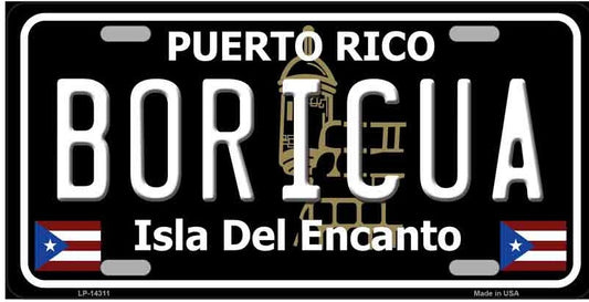 Boricua Puerto Rico Back License Plate Style Sign