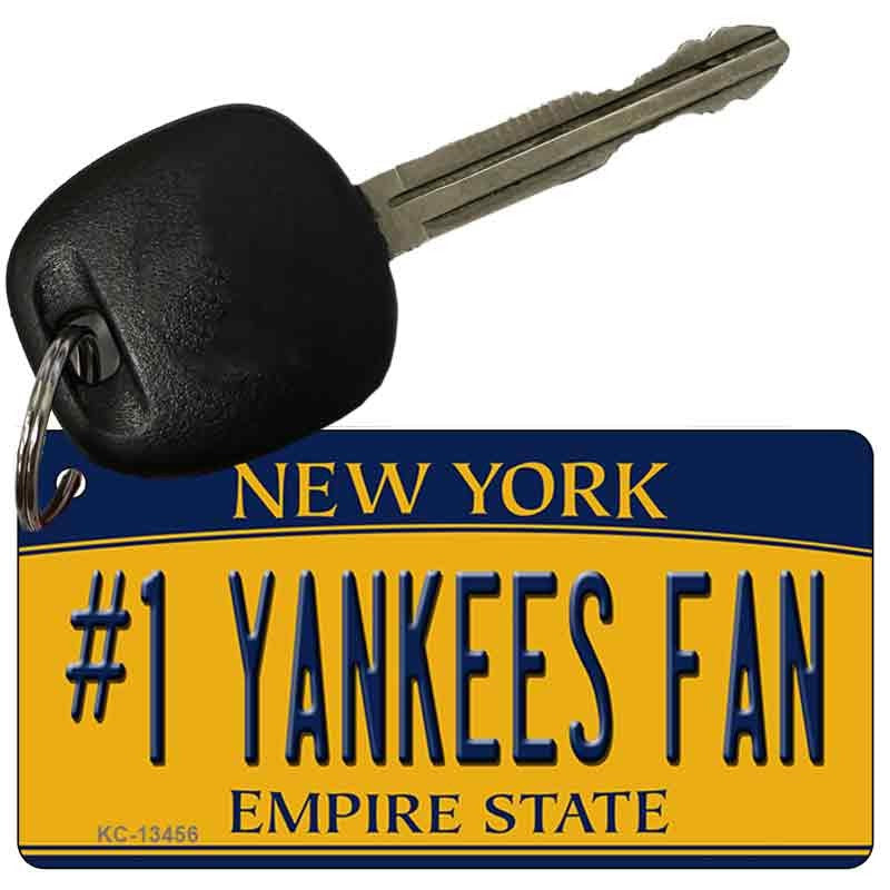 Number One Yankees Fan Bumper Sticker & Key Chain Combination