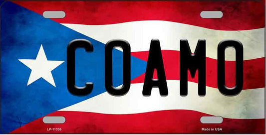 Coamo Puerto Rico Flag Metal Novelty License Plate
