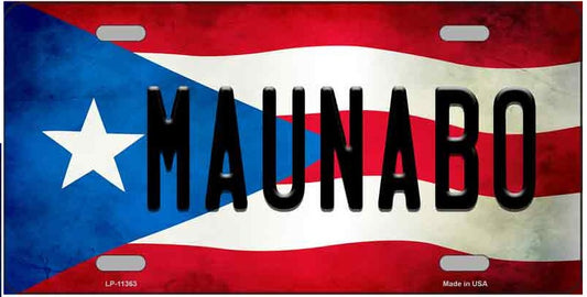 Maunabo Puerto Rico Flag License Plate Style Sign