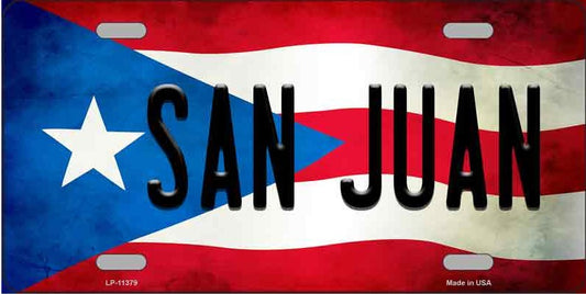 San Juan Puerto Rico Flag Metal Novelty License Plate