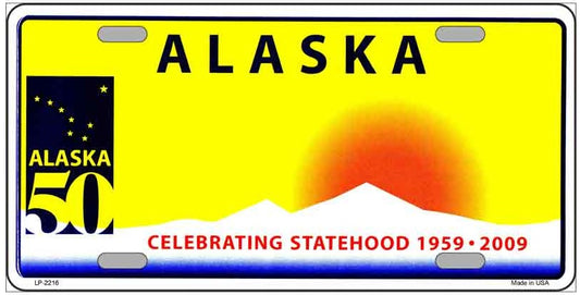 Alaska Statehood 50 Years Commemorative License Plate