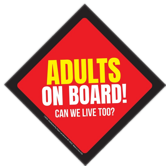 Adults On Board Suction Cup Window Sign