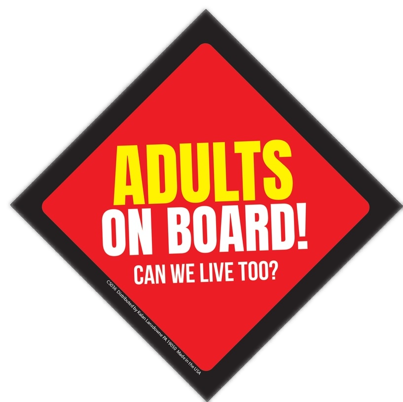 Adults On Board Suction Cup Window Sign