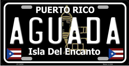 Aguada Puerto Rico Black Metal Novelty License Plate