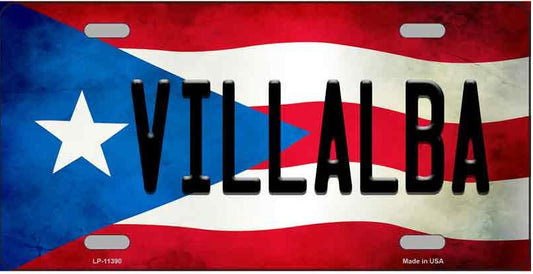Villalba Puerto Rico Flag Metal Novelty License Plate