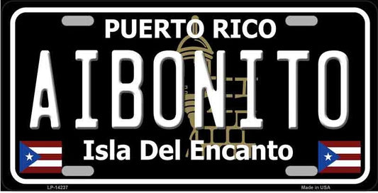 Aibonito Puerto Rico Black Metal Novelty License Plate
