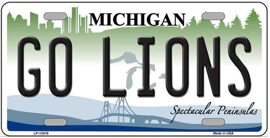 Go Lions Novelty Metal License Plate