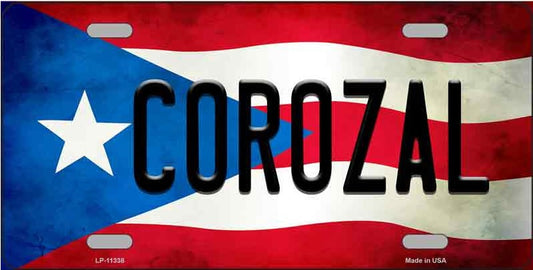 Corozal Puerto Rico Flag Novelty License Plate