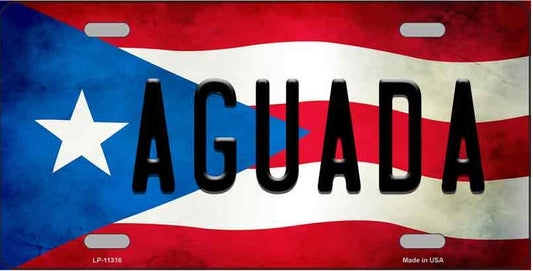 Aguada Puerto Rico Flag Metal Novelty License Plate