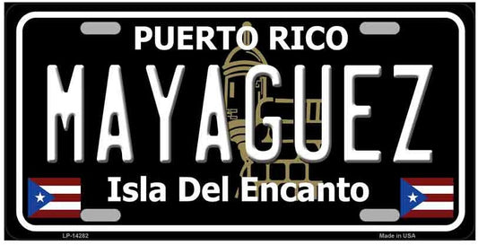 Mayaguez Puerto Rico Black License Plate Style Sign