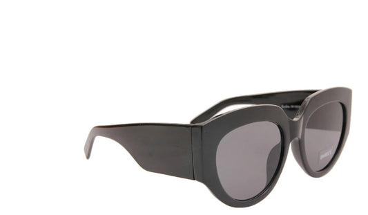 Celine Style Black Cat Eye Wide Arm Sunglasses
