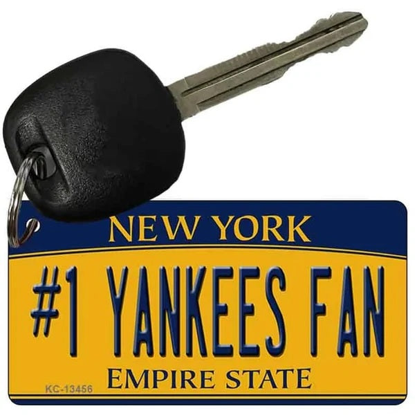 Number 1 Yankees Fan Souvenir License Plate AND Key Chain