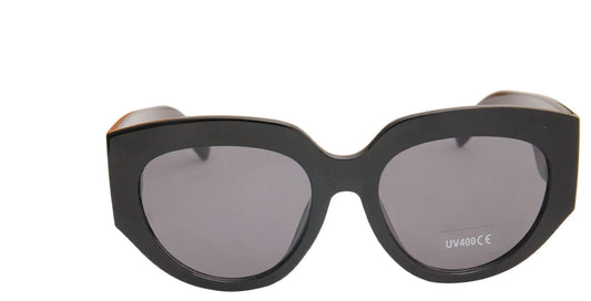 Celine Style Black Cat Eye Wide Arm Sunglasses