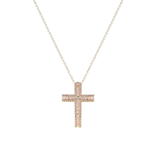 CZ Framed Cross Gold Necklace