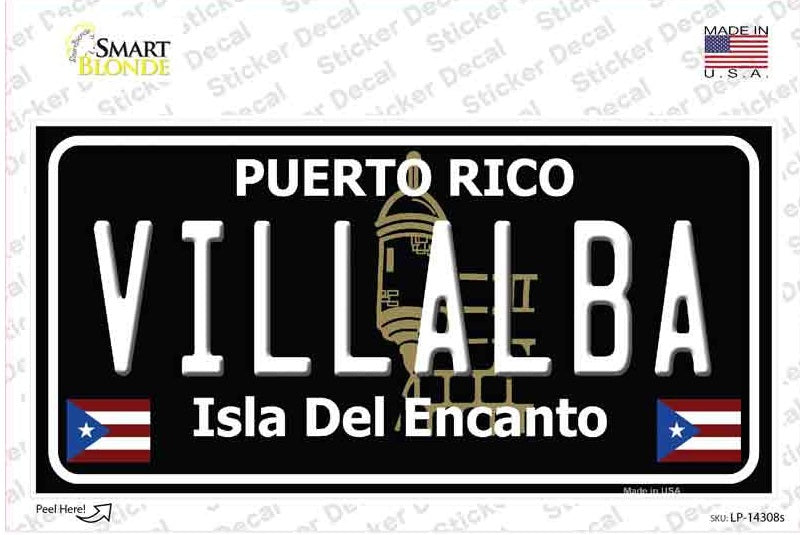 Villalba Puerto Rico Black Bumper Sticker