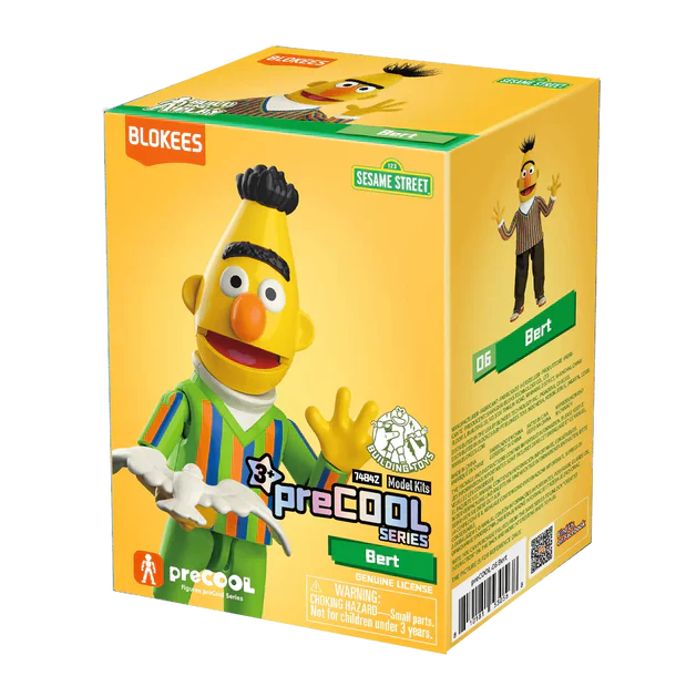 Toy figure packaging of Bert from Sesame Street with preCOOL branding